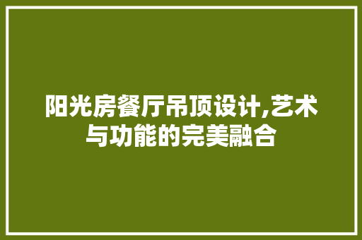 阳光房餐厅吊顶设计,艺术与功能的完美融合