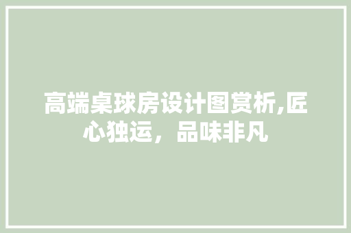 高端桌球房设计图赏析,匠心独运，品味非凡