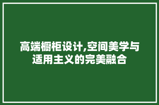 高端橱柜设计,空间美学与适用主义的完美融合