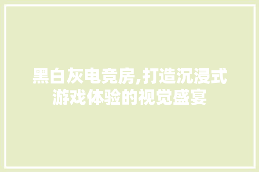 黑白灰电竞房,打造沉浸式游戏体验的视觉盛宴