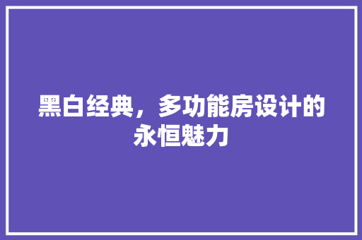黑白经典，多功能房设计的永恒魅力