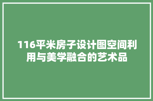 116平米房子设计图空间利用与美学融合的艺术品
