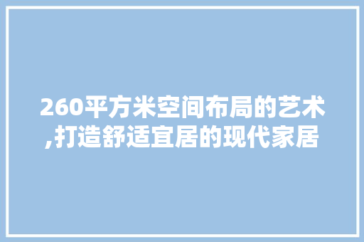 260平方米空间布局的艺术,打造舒适宜居的现代家居