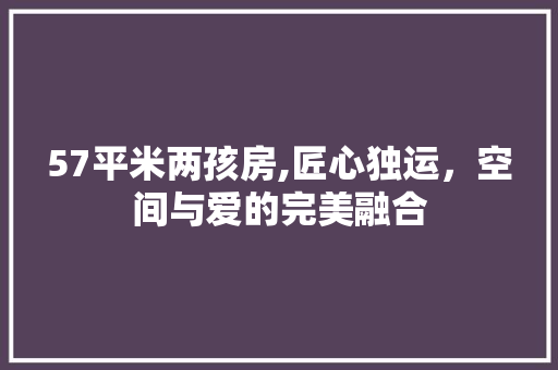 57平米两孩房,匠心独运，空间与爱的完美融合