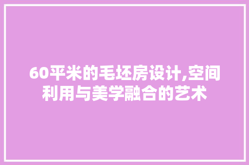 60平米的毛坯房设计,空间利用与美学融合的艺术