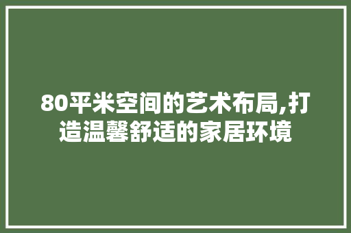 80平米空间的艺术布局,打造温馨舒适的家居环境