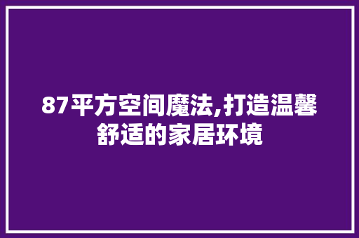 87平方空间魔法,打造温馨舒适的家居环境