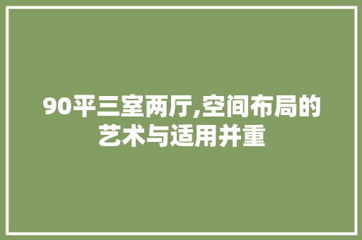 90平三室两厅,空间布局的艺术与适用并重