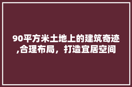 90平方米土地上的建筑奇迹,合理布局，打造宜居空间
