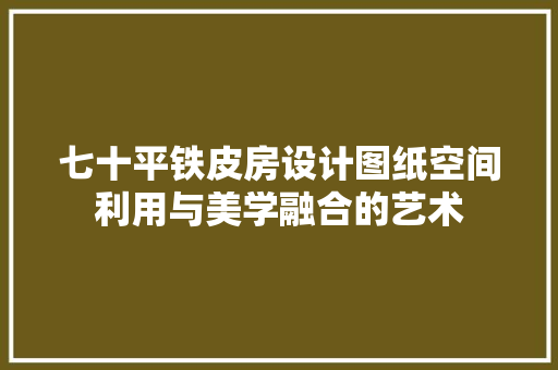 七十平铁皮房设计图纸空间利用与美学融合的艺术