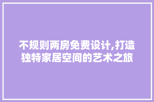 不规则两房免费设计,打造独特家居空间的艺术之旅