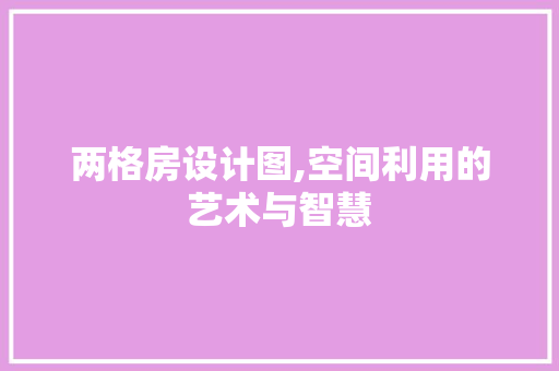 两格房设计图,空间利用的艺术与智慧
