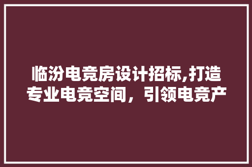 临汾电竞房设计招标,打造专业电竞空间，引领电竞产业发展新潮流