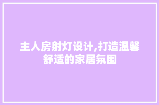 主人房射灯设计,打造温馨舒适的家居氛围
