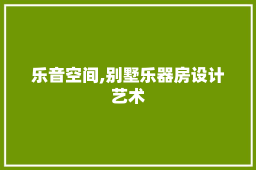 乐音空间,别墅乐器房设计艺术