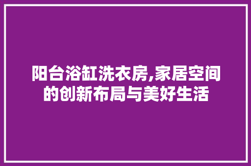 阳台浴缸洗衣房,家居空间的创新布局与美好生活