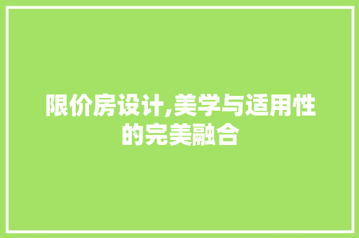 限价房设计,美学与适用性的完美融合