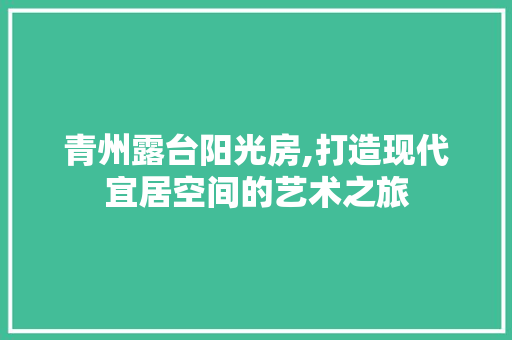 青州露台阳光房,打造现代宜居空间的艺术之旅
