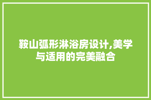 鞍山弧形淋浴房设计,美学与适用的完美融合