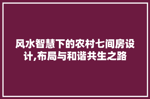 风水智慧下的农村七间房设计,布局与和谐共生之路