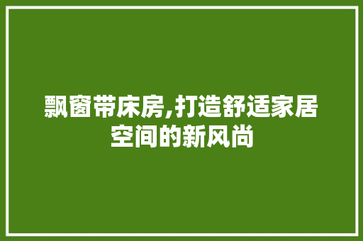 飘窗带床房,打造舒适家居空间的新风尚