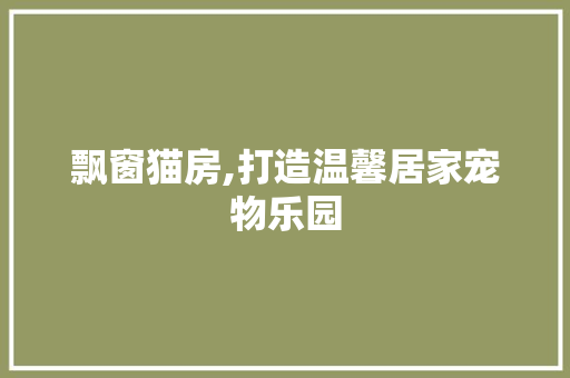 飘窗猫房,打造温馨居家宠物乐园
