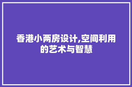 香港小两房设计,空间利用的艺术与智慧