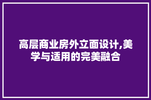 高层商业房外立面设计,美学与适用的完美融合