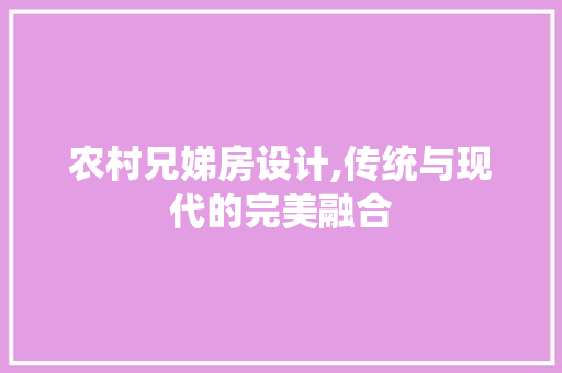 农村兄娣房设计,传统与现代的完美融合