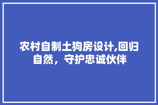 农村自制土狗房设计,回归自然，守护忠诚伙伴