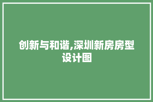 创新与和谐,深圳新房房型设计图