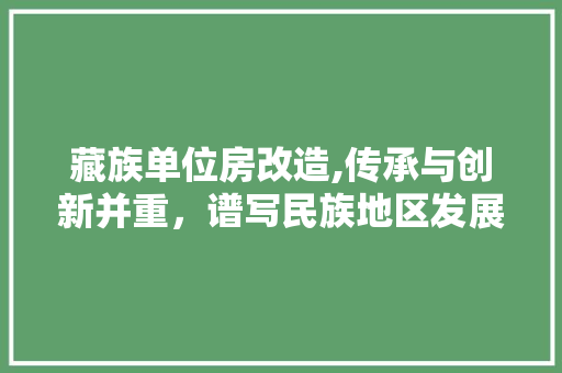 藏族单位房改造,传承与创新并重，谱写民族地区发展新篇章