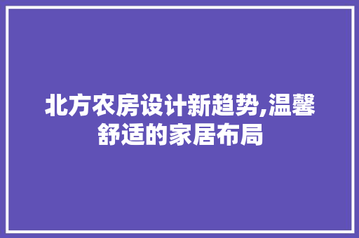 北方农房设计新趋势,温馨舒适的家居布局