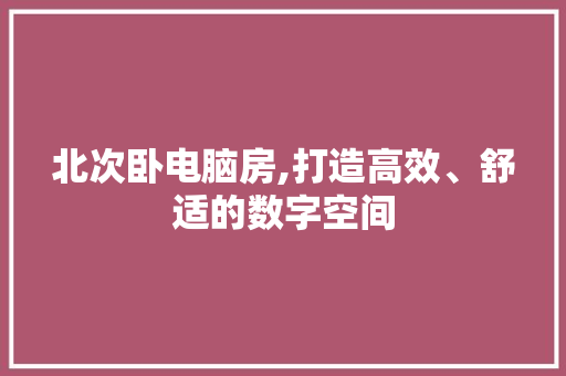 北次卧电脑房,打造高效、舒适的数字空间