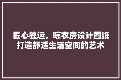 匠心独运，晾衣房设计图纸打造舒适生活空间的艺术