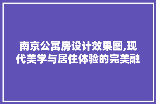 南京公寓房设计效果图,现代美学与居住体验的完美融合