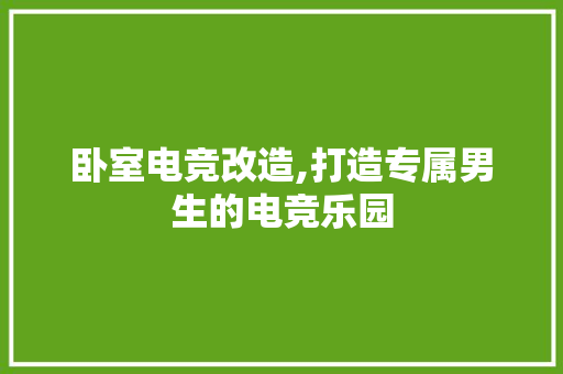 卧室电竞改造,打造专属男生的电竞乐园