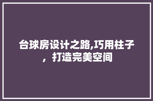 台球房设计之路,巧用柱子，打造完美空间