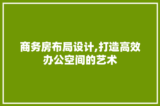 商务房布局设计,打造高效办公空间的艺术