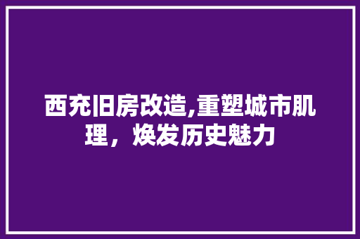 西充旧房改造,重塑城市肌理，焕发历史魅力