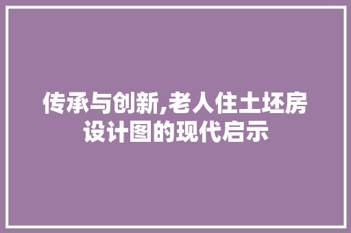 传承与创新,老人住土坯房设计图的现代启示