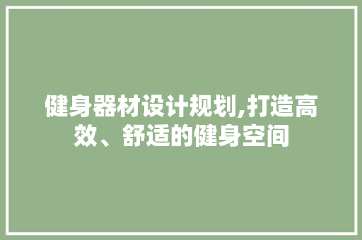 健身器材设计规划,打造高效、舒适的健身空间