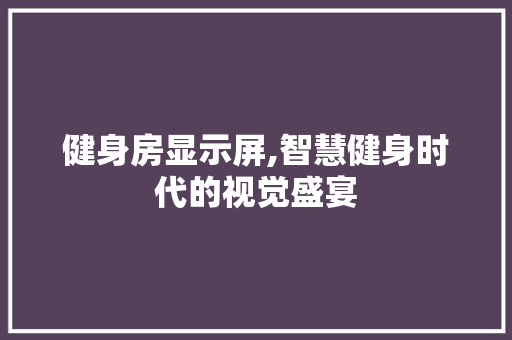 健身房显示屏,智慧健身时代的视觉盛宴