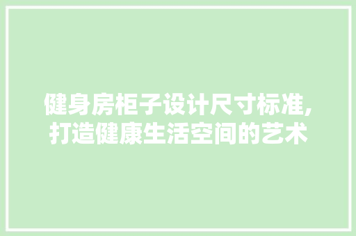 健身房柜子设计尺寸标准,打造健康生活空间的艺术