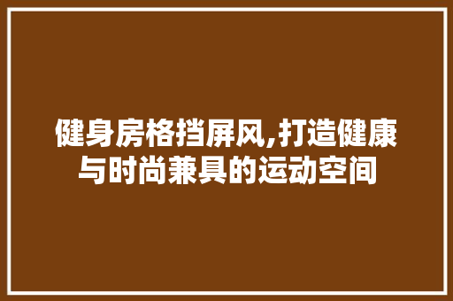 健身房格挡屏风,打造健康与时尚兼具的运动空间