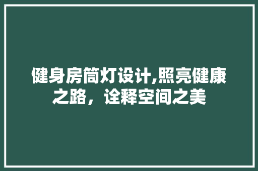 健身房筒灯设计,照亮健康之路，诠释空间之美