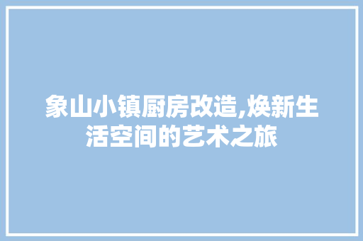 象山小镇厨房改造,焕新生活空间的艺术之旅