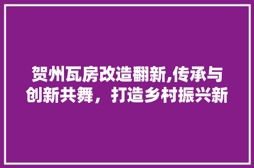 贺州瓦房改造翻新,传承与创新共舞，打造乡村振兴新样板
