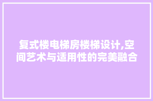 复式楼电梯房楼梯设计,空间艺术与适用性的完美融合