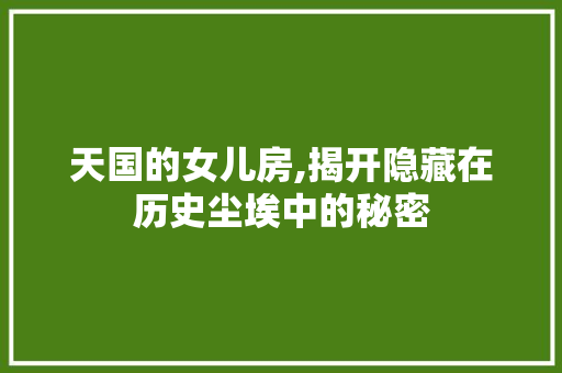 天国的女儿房,揭开隐藏在历史尘埃中的秘密